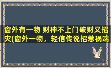 窗外有一物 财神不上门破财又招灾(窗外一物，轻信传说招惹祸端，省钱走捷径的代价)